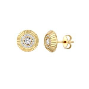 JES348 | JN Jewellery 9ct Yellow Gold 10mm CZ Bezel Stud Earrings