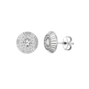JES350 | JN Jewellery 9ct White Gold 10mm CZ Bezel Stud Earrings