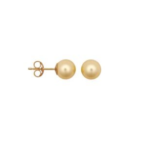 JES363 | 6-7mm premium quality cream cultured pearl Stud Earrings with a 9ct yellow gold post and butterfly fitting.