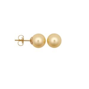 JES364 | 8-8.5mm premium quality cream cultured pearl Stud Earrings with a 9ct yellow gold post and butterfly fitting.