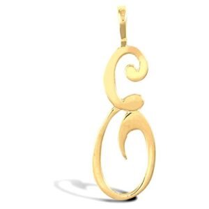 JIN002-E | 9ct Yellow Gold Polished Script Initial Pendant