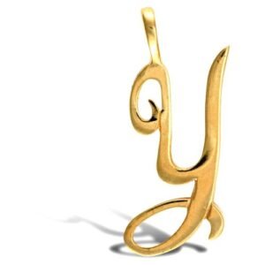JIN002-Y | 9ct Yellow Gold Polished Script Initial Pendant