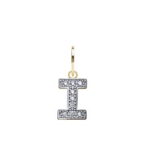 JIN021-I | 9ct Yellow Gold Cubic Zirconia Initial Pendant