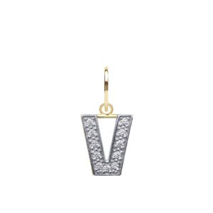JIN021-V | 9ct Yellow Gold Cubic Zirconia Initial Pendant