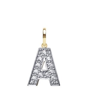 JIN022-A | 9ct Yellow Gold Cubic Zirconia Initial Pendant