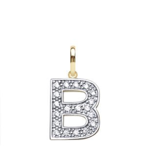 JIN022-B | 9ct Yellow Gold Cubic Zirconia Initial Pendant