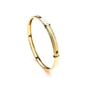 JKB109A | 9ct Yellow Gold Childs 3mm Diamond Cut Expandable Bangle