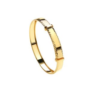 JKB110 | 9ct Yellow Gold Maiden's 5mm Diamond Cut Expandable Bangle