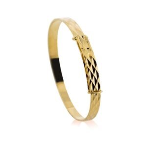 JKB111B | 9ct Yellow Gold Childs 3mm Mosaic Expandable Bangle