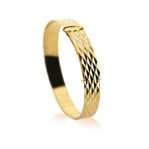 JKB111D | 9ct Yellow Gold Childs 5mm Mosaic Expandable Bangle