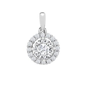 JPD587 | 9ct White CZ Set Halo Pendant