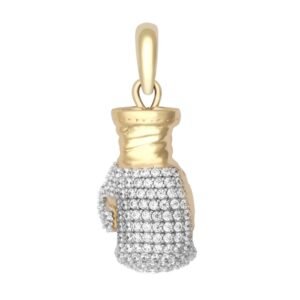 JPD594 | 9ct Yellow Gold CZ Set Boxing Glove Pendant