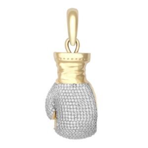 JPD596 | 9ct Yellow Gold CZ Set Boxing Glove Pendant