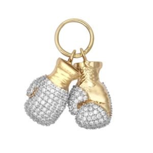 JPD598 | 9ct Yellow Gold CZ Set Pair Boxing Glove Pendant