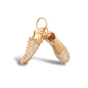 JPD604 | 9ct Yellow Gold CZ set pair football boots