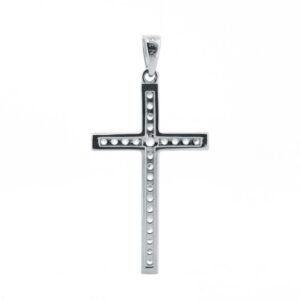 JPX152 | 9ct White Gold Channel Set CZ Cross