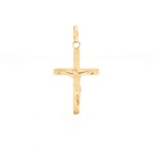 JPX155 | 9ct Yellow Gold Square Tube Hollow Crucifix