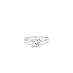 JRN594 | 9ct White Gold, 1.00ct Round Cubic Zirconia Wed-fit Solitaire Ring