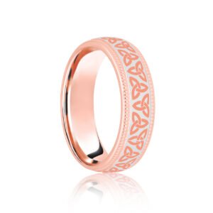 9ct Rose & White Court 5mm Celtic Laser Engraved Wedding Band