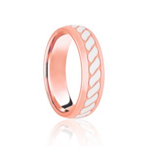 JWR189-18-5 | 18ct Rose & White Court 5mm Celtic Laser Engraved Wedding Band