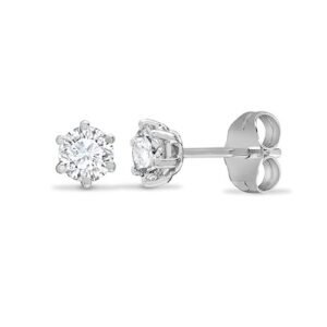 PLE002-050 | Platinum 950 0.50ct 6 Claw Natural Diamond Solitaire Stud Earrings