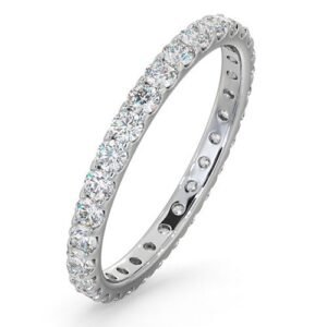 PTFE002-100-GVS | Platinum Claw Set Full Eternity Ring Natural Diamond 1.00ct G VS