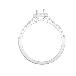 PTM953-025 | 950 Platinum Gold 0.37ct Natural Diamond Micro-set Halo and Shoulders Wed-fit Ring Mount + 0.25ct Diamond