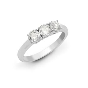PTR945-100 | 950 Platinum 1.00ct Natural Diamond Claw Set Trilogy Ring