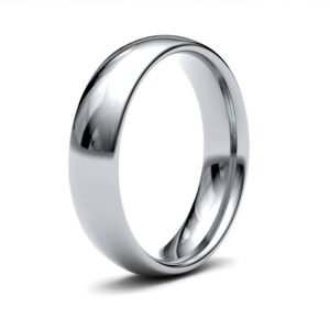 WCT18W5(R+) | 18ct White Gold Standard Weight Court Profile Mirror Finish Wedding Ring