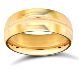 WCT18Y7-05 | 18ct Yellow Gold Standard Weight Court Profile Centre Groove Wedding Ring
