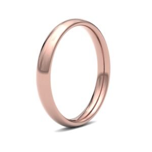 WCT9R3(F-Q) | 9ct Rose Gold Standard Weight Court Profile Mirror Finish Wedding Ring