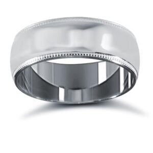 WCTPL7-02 | Platinum Standard Weight Court Profile Mill Grain Wedding Ring