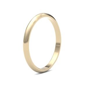 WDS18Y2 | 18ct Yellow Gold Standard Weight D-Shape Profile Mirror Finish Wedding Ring