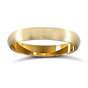 WDS18Y3-01(R+) | 18ct Yellow Gold Standard Weight D-Shape Profile Satin Wedding Ring