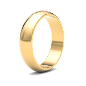 WDS22Y5 | 22ct Yellow Gold Standard Weight 5mm D Shaped Profile Mirror Finish Wedding Ring