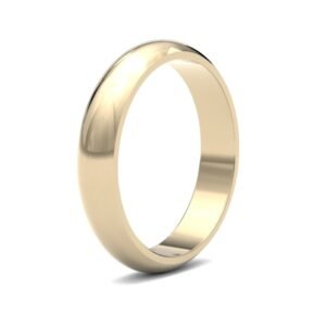 9ct Yellow Gold Standard Weight D-Shape Profile Mirror Finish Wedding Ring