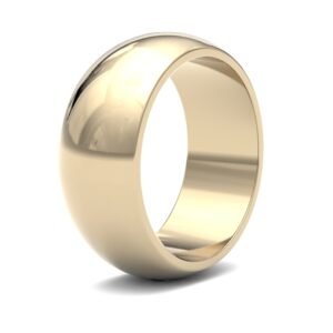 9ct Yellow Gold Standard Weight D-Shape Profile Mirror Finish Wedding Ring
