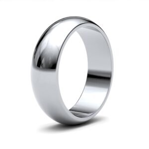 Palladium Standard Weight D-Shape Profile Mirror Finish Wedding Ring