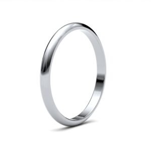 Platinum Standard Weight D-Shape Profile Mirror Finish Wedding Ring