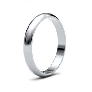 Platinum Standard Weight D-Shape Profile Mirror Finish Wedding Ring