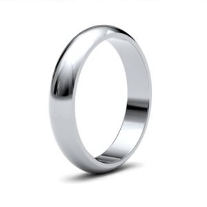 Platinum Standard Weight D-Shape Profile Mirror Finish Wedding Ring