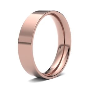 18ct Rose Gold Standard Weight Flat Court Profile Mirror Finish Wedding Ring