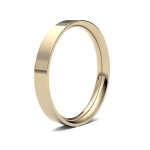 18ct Yellow Gold Standard Weight Flat Court Profile Mirror Finish Wedding Ring