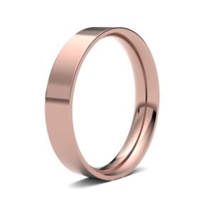 9ct Rose Gold Standard Weight Flat Court Profile Mirror Finish Wedding Ring