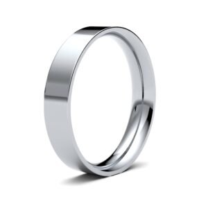Platinum Standard Weight Flat Court Profile Mirror Finish Wedding Ring