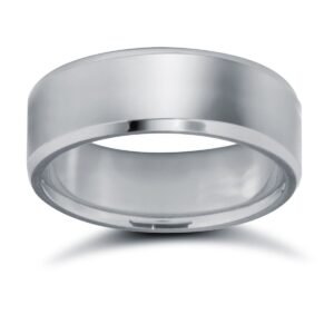 Platinum Standard Weight Flat Court Profile Bevelled Edge Wedding Ring