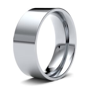 Platinum Standard Weight Flat Court Profile Mirror Finish Wedding Ring