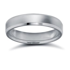 18ct White Gold Standard Weight Flat Profile Bevelled Edge Wedding Ring
