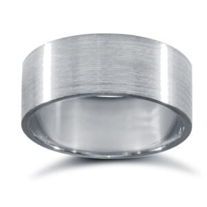 18ct White Gold Standard Weight Flat Profile Satin Wedding Ring