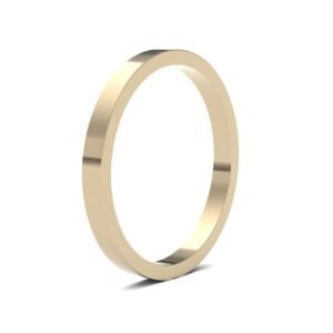 9ct Yellow Gold Standard Weight Flat Profile Mirror Finish Wedding Ring